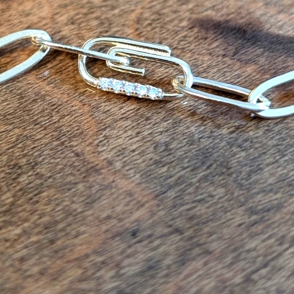 🎁 Adina Eden Pave Safety Pin Paperclip Bracelet Christmas Gift! - Picture 9 of 9